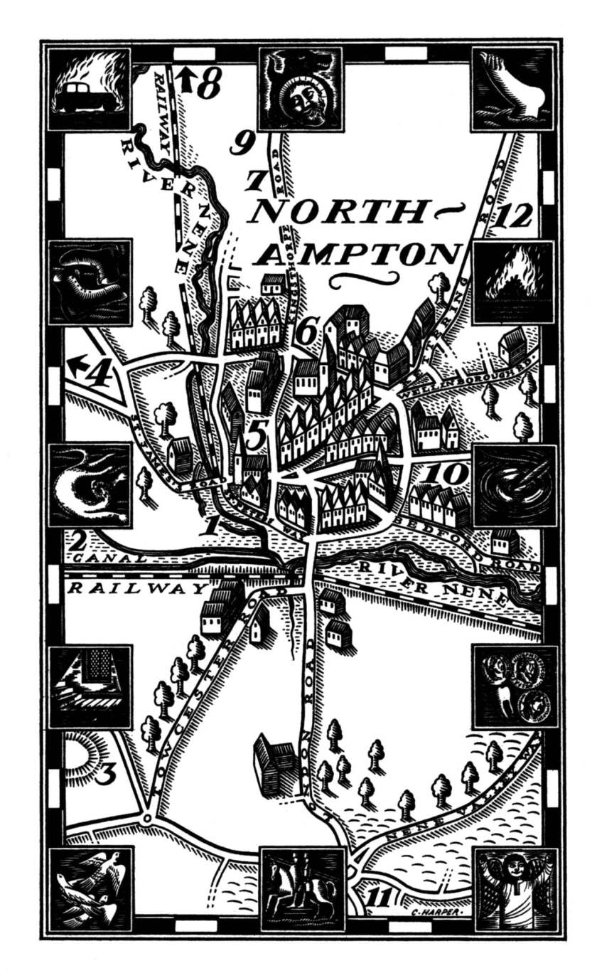 Map of Northampton, used as frontispiece to the first edition